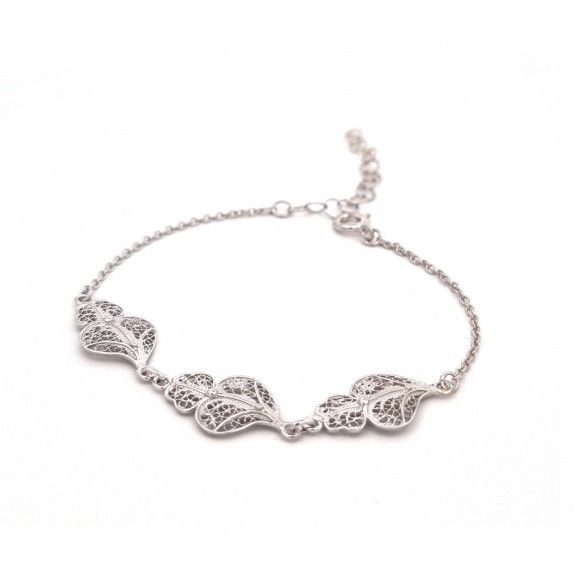 PULSEIRA PRATA FILIGRANA - CORAO DE VIANA