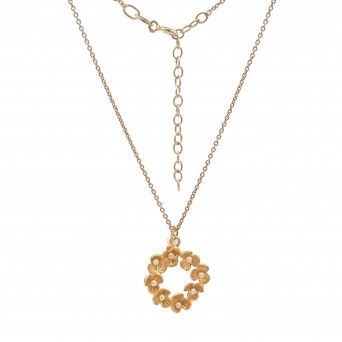 CONJUNTO PRATA DOURADA PROLAS - COLAR&BRINCO COLEO FLOWER