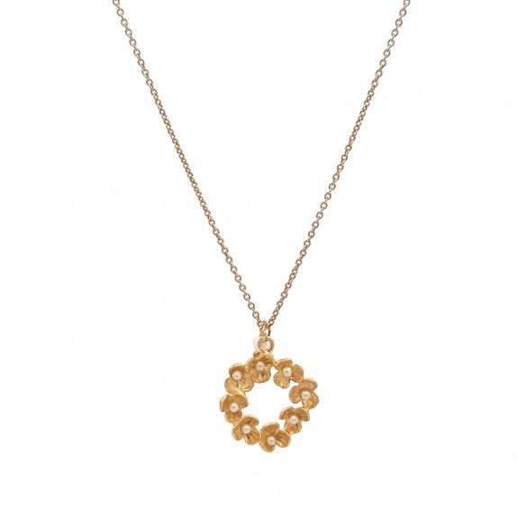 CONJUNTO PRATA DOURADA PROLAS - COLAR&BRINCO COLEO FLOWER