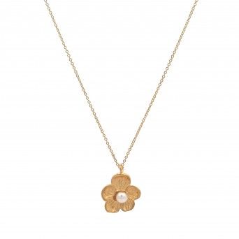 CONJUNTO PRATA DOURADA PROLAS - COLAR&BRINCO COLEO FLOWER