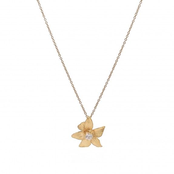 CONJUNTO PRATA DOURADA ZIRCNIAS - COLAR&BRINCO COLEO FLOWER
