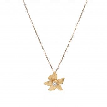 CONJUNTO PRATA DOURADA ZIRCNIAS - COLAR&BRINCO COLEO FLOWER