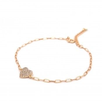 PULSEIRA PRATA DOURADA ZIRCNIAS - CORAO