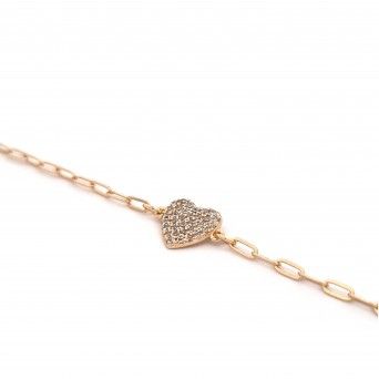 PULSEIRA PRATA DOURADA ZIRCNIAS - CORAO
