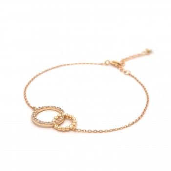 PULSEIRA PRATA DOURADA ZIRCNIAS - CIRCULOS