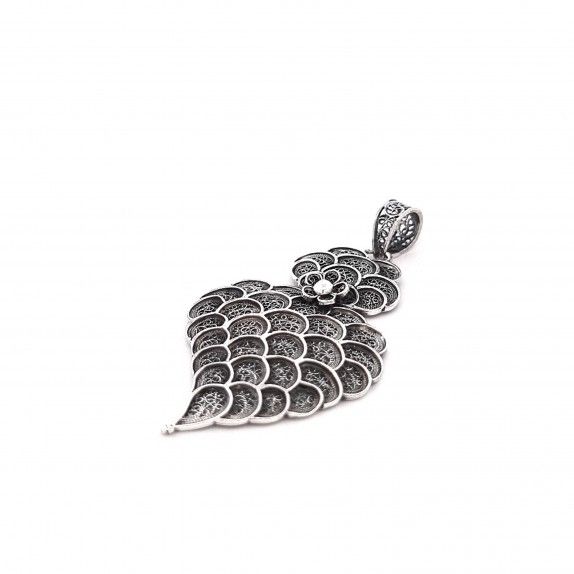 WHITE FILIGREE SILVER MEDAL - HEART OF VIANA
