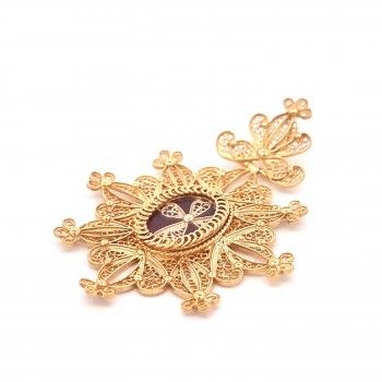 MEDALHA PRATA DOURADA FILIGRANA - RELICRIO