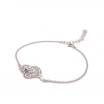 PULSEIRA PRATA BRANCA FILIGRANA - CORAO DE VIANA