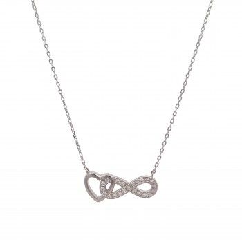 COLAR PRATA - INFINITO & CORAO