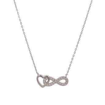 COLAR PRATA - INFINITO & CORAO