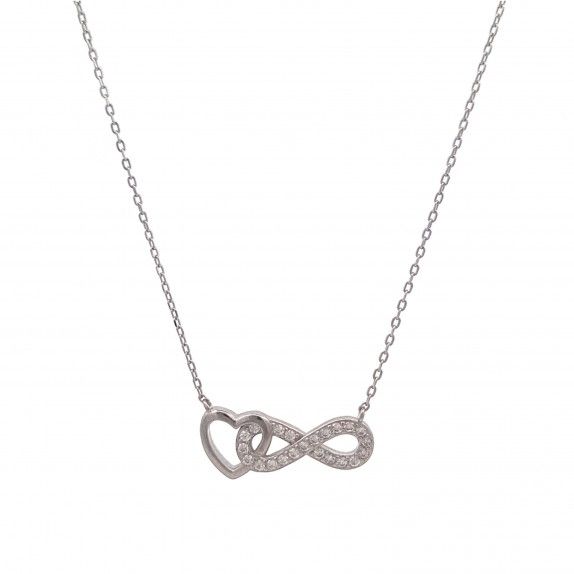 COLAR PRATA - INFINITO & CORAO