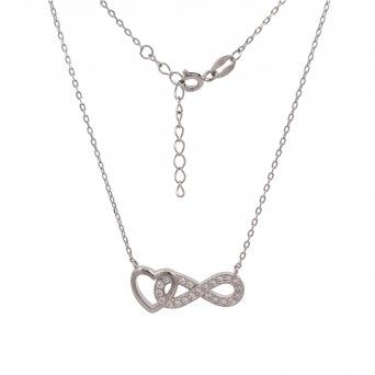 COLAR PRATA - INFINITO & CORAO