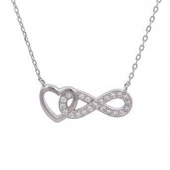 COLAR PRATA - INFINITO & CORAO