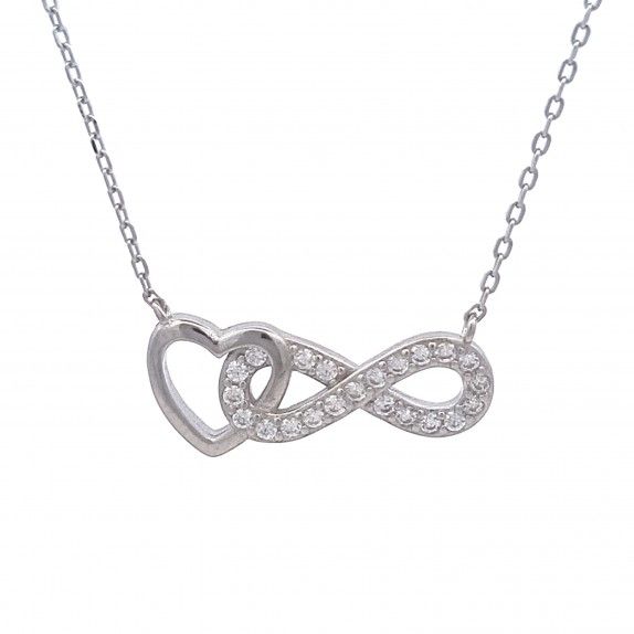 COLAR PRATA - INFINITO & CORAO