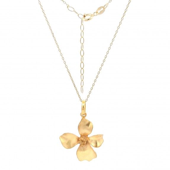 CONJUNTO PRATA DOURADA  - COLAR&BRINCO COLEO FLOWER