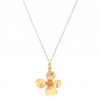 CONJUNTO PRATA DOURADA  - COLAR&BRINCO COLEO FLOWER