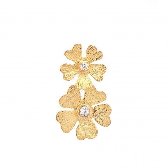 BRINCOS PRATA DOURADA - COLEO FLOWER