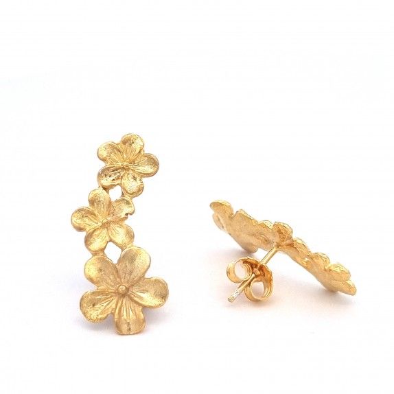 BRINCOS PRATA DOURADA - COLEÇÃO FLOWER BRINCOS PRATA DOURADA - COLEÇÃO FLOWER