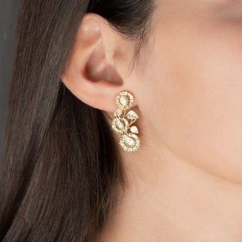 BRINCOS PRATA DOURADA - COLEO FLOWER