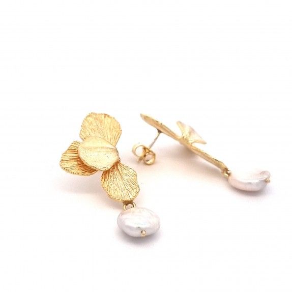 BRINCOS PRATA DOURADA - COLEO FLOWER