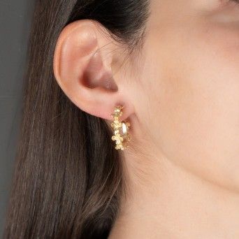 ARGOLAS PRATA DOURADA - COLEO FLOWER