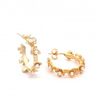 ARGOLAS PRATA DOURADA PROLA - COLEO FLOWER