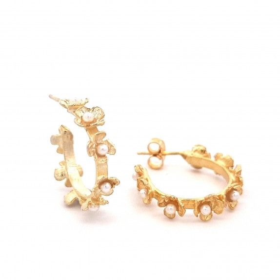 ARGOLAS PRATA DOURADA PROLA - COLEO FLOWER