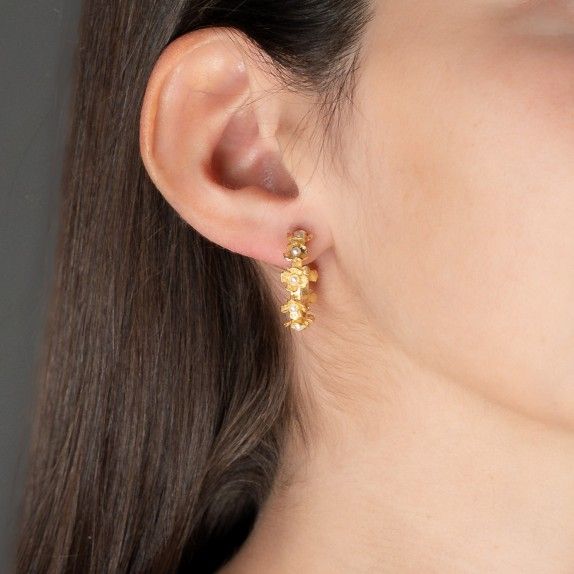 ARGOLAS PRATA DOURADA PROLA - COLEO FLOWER