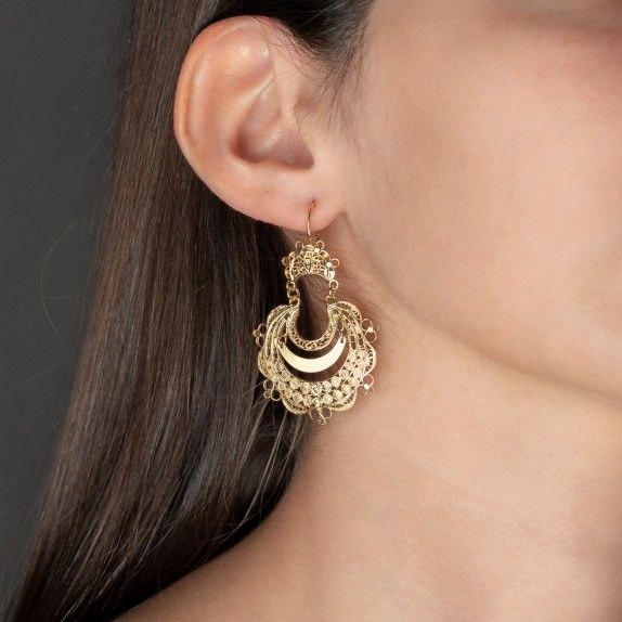 BRINCOS PRATA DOURADA - FILIGRANA