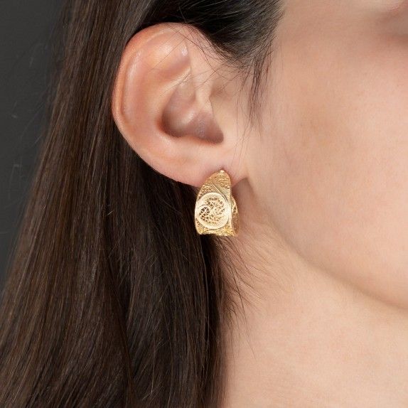 BRINCOS PRATA DOURADA - FILIGRANA