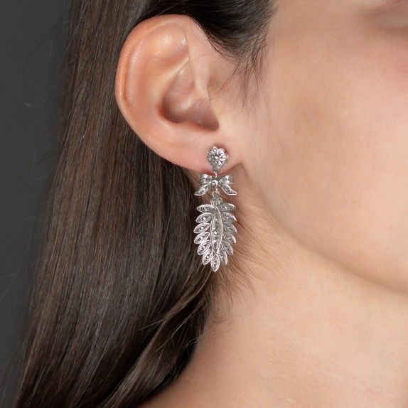 BRINCOS PRATA BRANCA - FILIGRANA