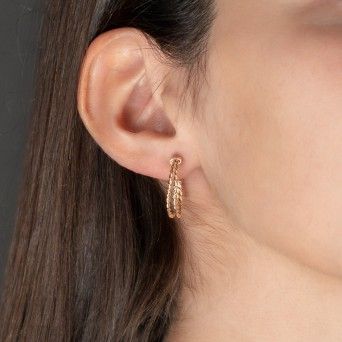 BRINCOS PRATA DOURADA - COLEO ESSNCIA