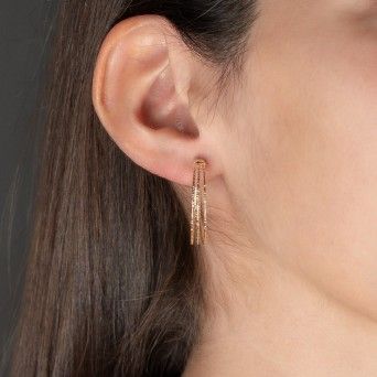 BRINCOS PRATA DOURADA - COLEO ESSNCIA