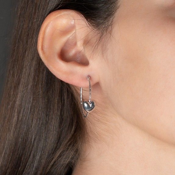 BRINCOS PRATA CORAO - COLEO ESSNCIA