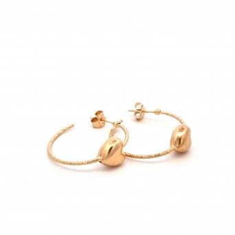 BRINCOS PRATA DOURADA  CORAO - COLEO ESSNCIA