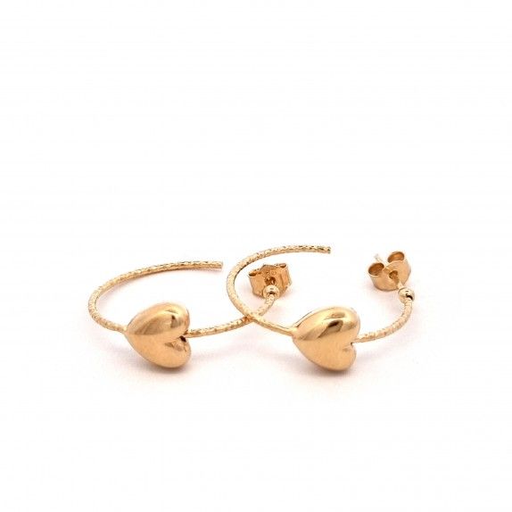 BRINCOS PRATA DOURADA  CORAO - COLEO ESSNCIA