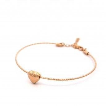 PULSEIRA PRATA DOURADA CORAO - COLEO ESSNCIA