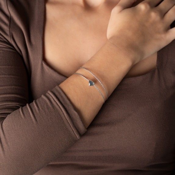 PULSEIRA PRATA CORAO - COLEO ESSNCIA