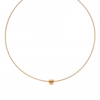 COLAR PRATA DOURADA CORAO - COLEO ESSNCIA