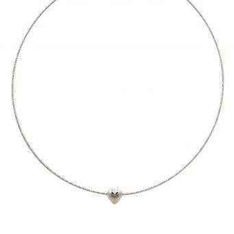 COLAR PRATA CORAO - COLEO ESSNCIA