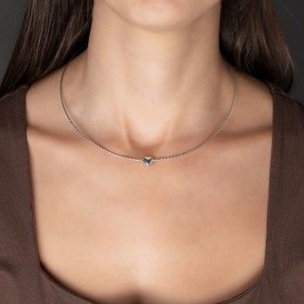 COLAR PRATA CORAO - COLEO ESSNCIA