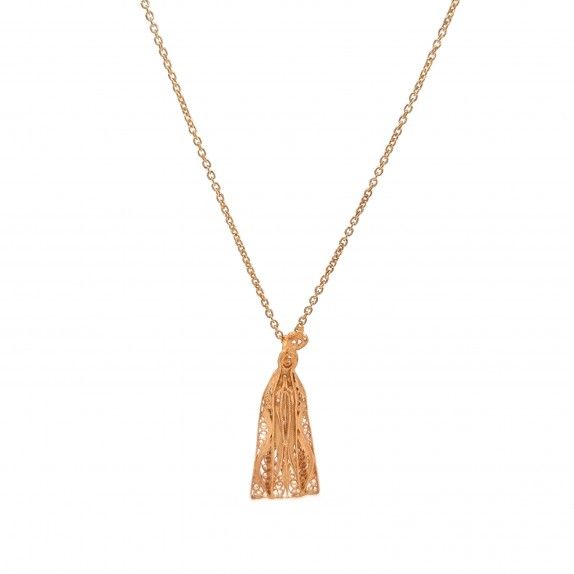 COLAR PRATA DOURADA FILIGRANA - NOSSA SENHORA DE FTIMA