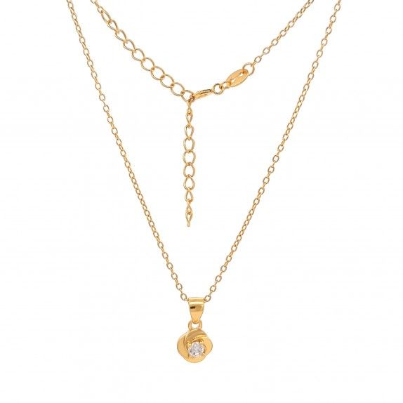 CONJUNTO PRATA DOURADA ZIRCNIA - COLAR&BRINCO