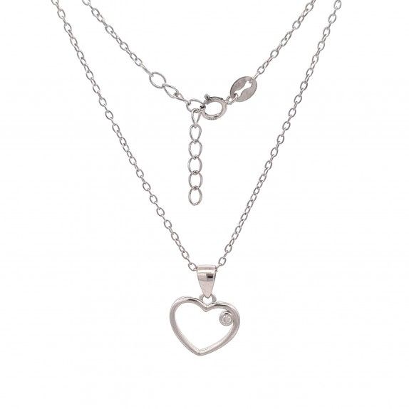 CONJUNTO PRATA DOURADA ZIRCNIAS - COLAR&BRINCO CORAO