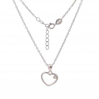 CONJUNTO PRATA DOURADA ZIRCNIAS - COLAR&BRINCO CORAO