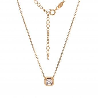 CONJUNTO PRATA DOURADA ZIRCNIA - COLAR&BRINCO