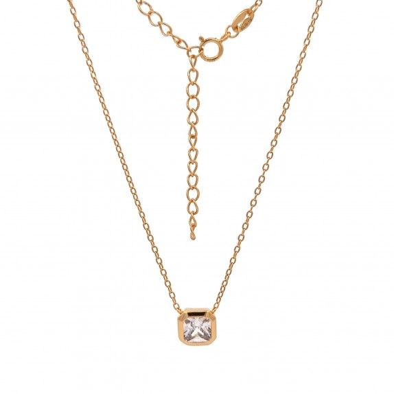 CONJUNTO PRATA DOURADA ZIRCNIA - COLAR&BRINCO