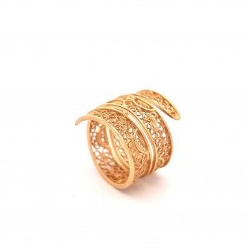 ANEL PRATA DOURADA FILIGRANA